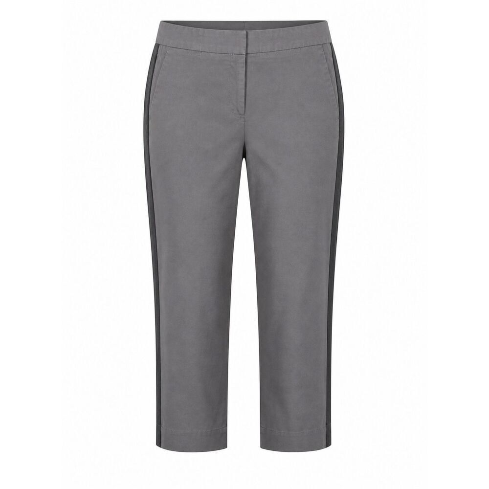 GAP True Straight Ankle Pants Sz 10A Gray Side Stripe Flat Front Trouser Stretch